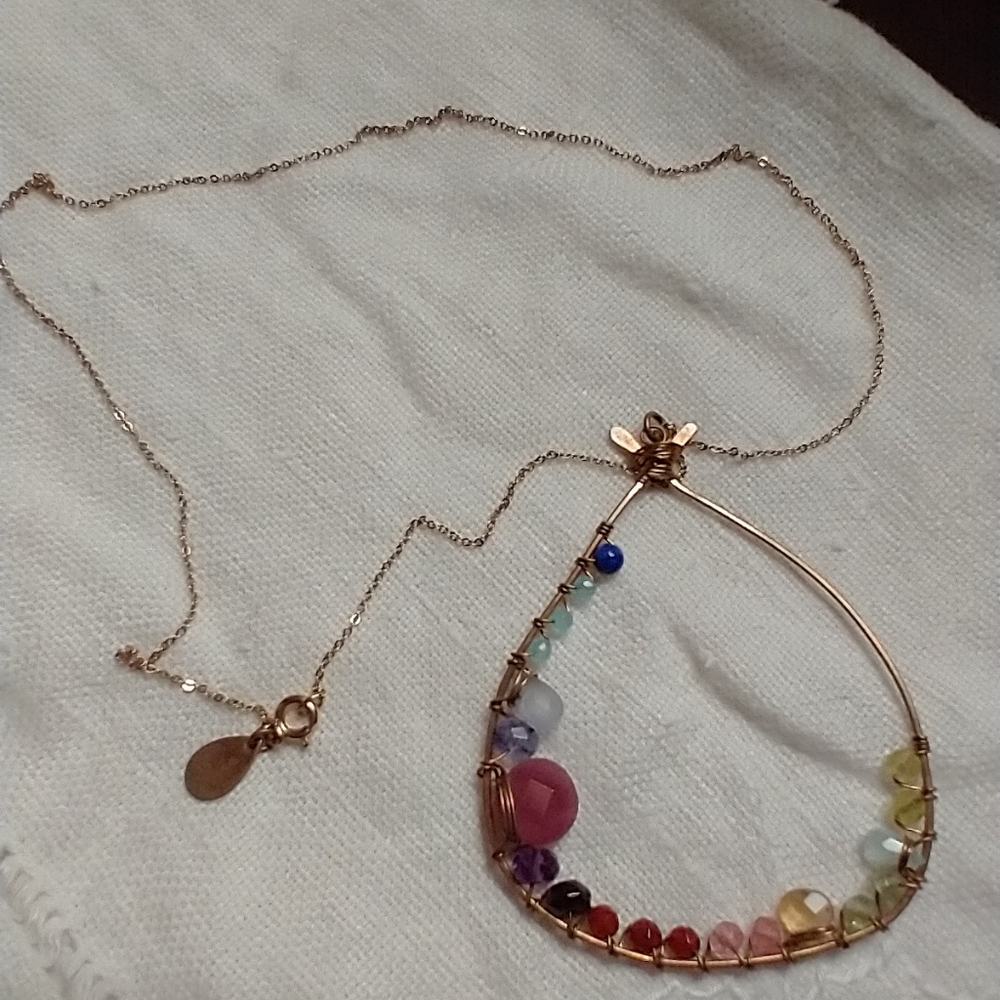 Nashelle Semi-precious Teardrop Necklace - Picture 2 of 4